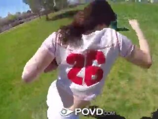 POVD Flexible brunette Kylie Quinn fucked immediately thereafter football in the park