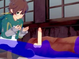 Konosuba yaoi - kazuma muie cu sperma în lui gură - japonez asiatic manga animat joc murdar film homosexual