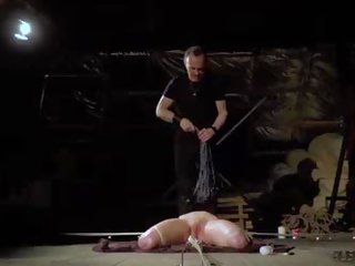 Tied up teen slave screaming in pain bondage and BDSM adult video