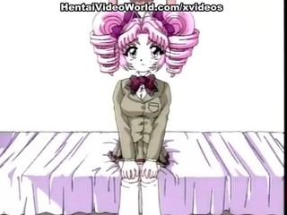 Pink-haired hentai jovem grávida masturbação