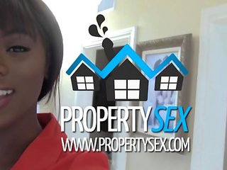 Propertysex - зухвала чорна реальний estate агент міжрасовий брудна кліп з buyer