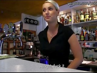 Outstanding excellent Bartender Fucked for CASH! - 