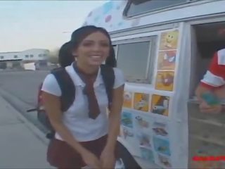 Gullibleteens.com icecream truck jovem grávida knee alto branca meias obter johnson ejaculação interna